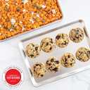 Nordic Ware Naturals Half Sheet Set - USA Made Aluminum Commercial Quality Sheet Pan for Baking or Roasting, Encapsulated Galvanized Steel Rim Prevents Warping, 2pk Half + 1/8 Sheet, 3- Pack