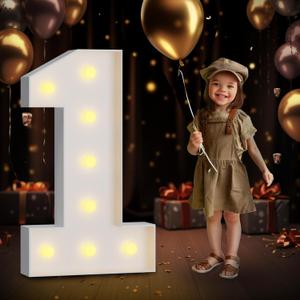 imprsv Marquee Light Up Numbers, Mosaic 3FT Marquee Numbers for 1st 21st Birthday Decorations Anniversary Party Decor, Large 1 for Party Decorations (Need to Assemble) (3 FT, Number 1)