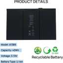 A1389 Battery Compatible with iPad 3 and iPad 4 A1416 A1430 A1458 A1459 A1460 A1403 3.7V 11560mAh 43Whr with Installation Tools