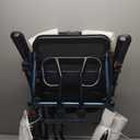 Garvee Portable Lightweight Folding Wheelchair – Wide Frame Aviation Aluminum, Shock Absorbing 10" Rear Wheels, Comfortable PVC Seat, Two-Stage Brake, Mobility Aid Transport Chair – Navy Blue