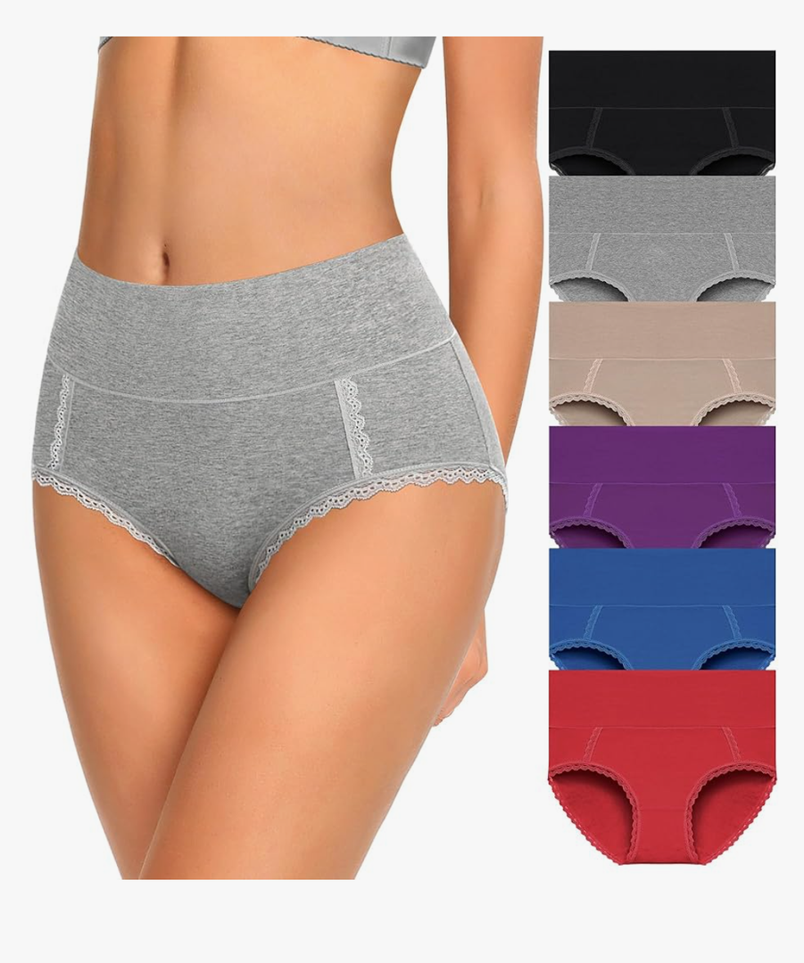 Cotton High Waisted Soft Womens Underwear Breathable Panties, Multipack, XX-Large, 6 Piece