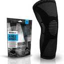 POWERLIX Knee Compression Sleeve - Best Knee Brace for Men & Women Knee Support for Running, Basketball, Weightlifting, Gym, Workout, Sports, (Black, Large) (Black, L)