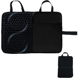 Airplane Gel Seat Cushion,18.5" Large Thick Tailbone Pain Relief Cushion, Gel Grid Design for Ultimate Seating Comfort, Foldable for Travel Stadium Camping Flights Commute