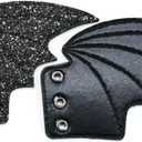 2 x DXYSQRX Shoe Wings Bat Shoe Wings Bat Wings for Boots Skates Sneakers Canvas Roller Shoes(Glitter Black) (Black)