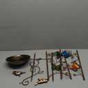 SUNNYPARK Bird Bath with Trellis Outdoor, Antique Garden Iron Trellis with Decorative Butterflies Detachable Bird Bowl Metal Potted Plants Support for Climbing Flowers (Butterfly)