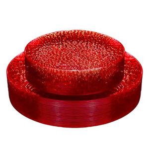 Rubtlamp 23 Pcs Red Plastic Plates, Heavy Duty Clear Red Disposable Plates, Fancy Hammered Plastic plates Include  Dessert Platos, Dinner Platos for Party Mother's Day