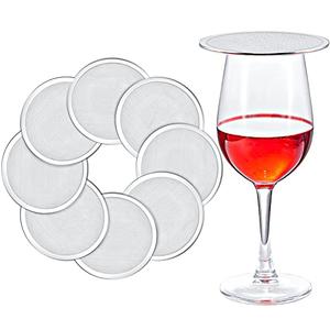 8 Pieces Stainless Steel Drink Covers Wine Glass Cover Mesh Ventilated Discs Keeps Debris out Cup Lids Wine Glass Topper for Beverage Cap Outdoors Ventilation Reducing Splashing
