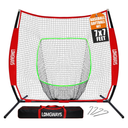 7x7ft/8x8ft Baseball Softball Net with Steel Frame for Batting, Hitting, Pitching, Portable Baseball Batting Net with Carry Bag, Great for All Levels