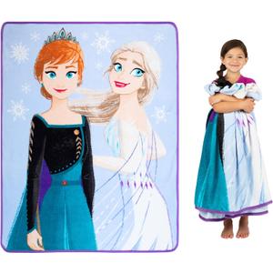 Disney Frozen 2 Kids Bedding Super Soft Micro Raschel Throw, 46 in x 60 in, "Official" Disney Product By Franco