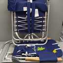 Tommy Bahama 2-Pack Hi-Boy 17" Seat Height 4-Position Lace-Up Suspension Folding Beach Backpack Chair, Navy Palm Tree