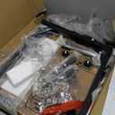 QEEIG Narrow C Shaped Side Table Set of 2 Living Room Sets Slim Couch Tray Tables Skinny Thin Small Farmhouse 7 inch Width, Rustic Brown (017-18BN)