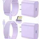 FEEL2NICE iPhone Charger Fast Charging 2 Pack Type C Wall Charger Block with 2 Pack [6FT&10FT] Long USB C to Lightning Cable for iPhone 14/13/12/12 Pro Max/11/Xs Max/XR/X,AirPods Pro,Purple