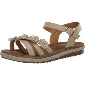 YOKI Women's Comfort Flat Sandal (10, Beige)