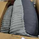 Hobestluk Big Bean Bag Lounger Chairs Large Beanbag Chair for Adults Bean Bag Sofa with Memory Foam Filled for Living Room, Bedroom or Balcony (Stripe Grey)