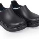 nurfit NURSTEP Unisex Lightweight Slip On Comfortable Slip Resistant Medical Nursing Mule & Clog Recovery Slides with Arch Support Insoles for Healthcare Hospital Work Operating Room, 8 Men, Black