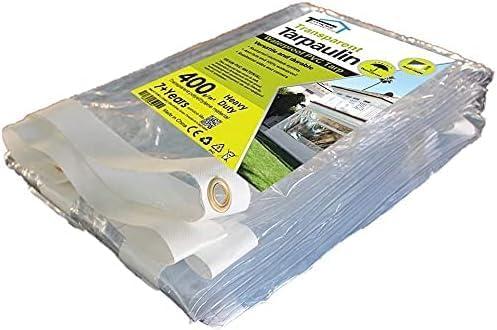 RAWNICE Clear Tarps Heavy Duty Waterproof 6ft x 6ft, Multipurpose Poly Tarp Cover, tarp Waterproof UV Resistant Tear&Fade Resistant, Outdoor Tarpaulin for Roof, Camping, Patio, Pool, Boat, Car