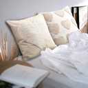 CroBlissful 2 Pcs Heart Throw Pillow Covers Neutral Love Pillow Covers Decorative Mother Day Embroidery Cushion Case Rustic Farmhouse Boho Gift Home Decor for Couch Sofa, 18 x 18 Inches