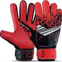 EFAH SPORTS Soccer Goalkeeper Gloves for Kids Boys Children Youth Football Goalie Gloves with Super Grip Protection Palms (Size 4 Suitable for 6 to 9 Years Old, Red)