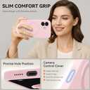 Compatible with iPhone 17 Case Stand, Slim Comfortable Liquid Silicone Phone Cases Fit for iPhone 17 Compatible with MagSafe Magnetic Ring Kickstand Stand Case Full Camera Protection, Pink