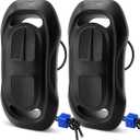 OCEANBROAD EVA Boat Fenders, 17" x 8" Boat Bumpers for Docking, with Quick-Lock Rope & Strap, Fit for Pontoon, Jon, Ski and Fishing Boats, Marine-Grade Foam for Hull Protection Black, FLOW - 2 Pack
