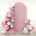 Babenest 7.2Ft Dusty Pink Wedding Arch Cover, Spandex Fitted Arch Backdrop Cover for Photography, Round Top Chiara Stand Cover for Party Ceremony Birthday Baby Shower Anniversary Decoration