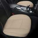 Luxury PU Leather Car Seat Cover Protector Front Car Seat Cover Seat Bottom Cover Single Seat Cover-Compatible with 90% Vehicles (Width 20.8 Deep21  Thick 0.2 inch) (Beige)