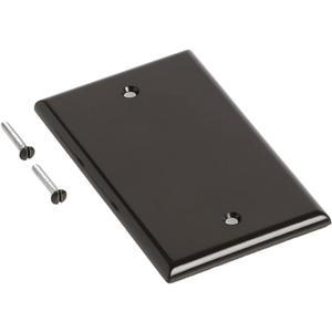 Leviton 1-Gang No Device Blank Wallplate, Standard Size, Thermoset, Box Mount, 85014, Brown