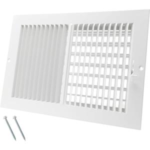 12 x 8 Inch [Duct Opening] Air Vent Covers for Wall or Ceiling - High Airflow 2 Way Steel Ventilation - Adjustable Wall/ Ceiling Register, 13-3/ 4 Inch x 9-3/ 4 Inch [Overall Dimensions]