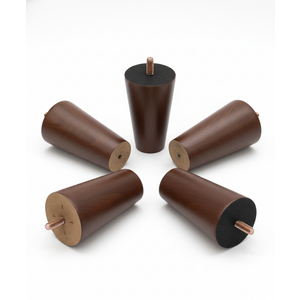 Round Wooden Furniture Legs 2 Inch Wooden Replacement Legs for Furniture Sofa Table Cabinet Set of 4 (Brown)