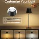 UME 3 Pack Cordless Table Lamp, Battery Operated Lamp - Portable Waterproof Rechargeable Table Lamp w/ 3 Color Temps & Stepless Dimming for Dinner, Desk, Cafe, Outdoor (Black)