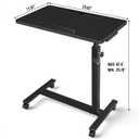 Eocnrhe Adjustable Overbed Bedside Table, Hospital Bed Table with Wheels, Portable Rolling Desk, Mobile Small Standing Desk, Rolling Laptop Stand, Computer Cart, 23.62inch