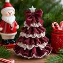 DIY Crochet Christmas Tree Kit | Handmade Crochet Christmas Tree Kit for Beginners, Handmade Holiday Decoration Set, Tree Bow Pearl Embellishment, Christmas PartyCrochet Decorations