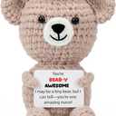 Crochet Bear Nurse Gift, Inspirational Positive Nurse Thank You Gift Support Crochet Animal Handmade Bear Graduation for Her Women Appreciation