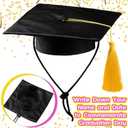 2 x Dog Graduation Cap and Gown 2026 Washable Pet Graduation Costume for Dog Cat Shirt and Hat (Color-Blocked,Black,M)
