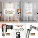 KAMANINA Curtain Rods for Windows 66 to 120 Inch, 3/4 Inch Antique Silver Curtain Rod 32 to 115 Inches (2.6-9.6ft) Splicing Adjustable Single Drapery Rod with Twisted Cage Finial