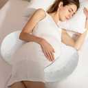 Pregnancy Pillow for Pregnant Women, Soft Pregnancy Body Pillow, Support for Back, HIPS, Legs, Maternity Pillow with Detachable Pillow Cover, Pregnancy Pillows for Sleeping