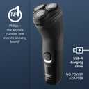 Philips Norelco Shaver 2400 Series, Wet and Dry Electric Shaver, Pop-up Trimmer, P-Cap, Deep Black, Model X3001/90