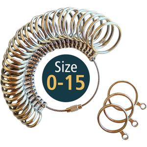 Ring Sizer for Men and Woman Sizes 0-15 Including 1/2 Sizes - Metal Finger Measuring Sizing Tool - 30 Pieces
