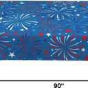 4th of July Fireworks Tablecloth Rectangle Table Cloth Washable Table Cover for Decoration Kitchen Dining Room 60x90 Inch (White6)