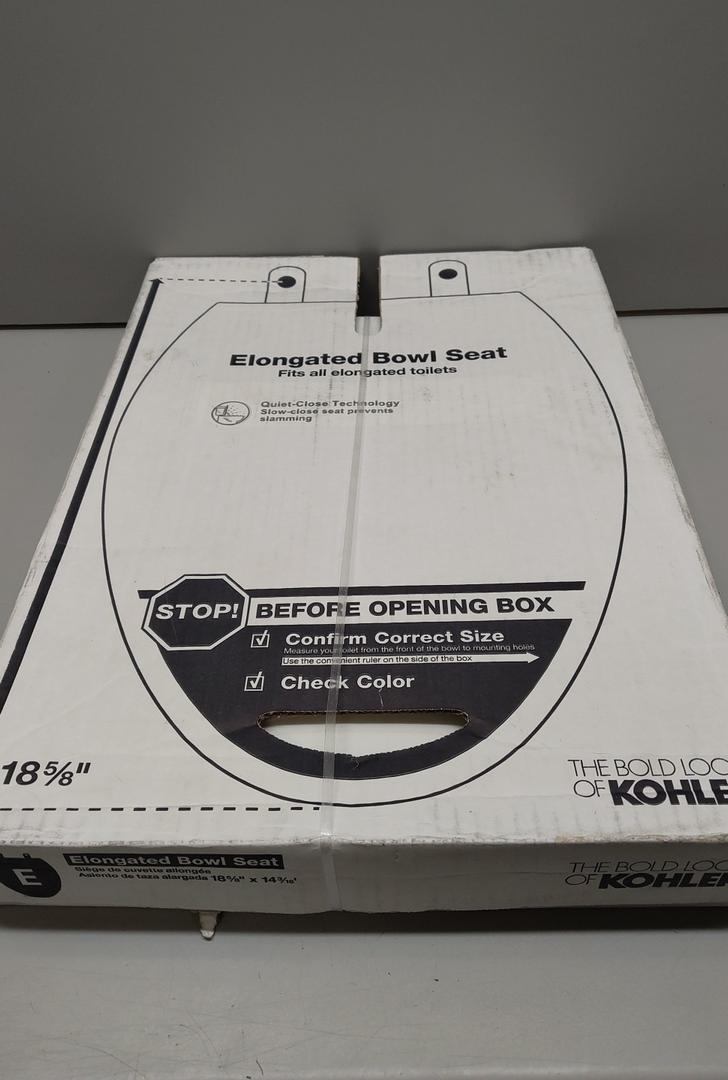 Kohler 20110-0 Brevia Elongated Toilet Seat with Grip-Tight Bumpers, Quiet Close, Attach Hardware, Quick-Release Hinges, White