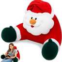 Breling Christmas Reading Pillows Santa Claus Pillow Gifts for Bed Sitting up, 30" x 19.7" Large Backrest Cushion with Arms Back Support for Reading Rest Sit up on Couch Sofa Floor