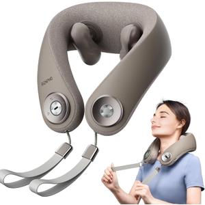 RENPHO Cordless Neck Massager with Heat, 6D Kneading Massage for Deep Tissue Pain Relief, Portable Heated Massager for Travel for Women & Men RENPHO Cordless Neck Massager with Heat, 6D Kneading Massage for Deep Tissue Pain Relief, Portable Heated Massager for Travel for Women & Men