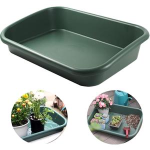 Garden Tidy Tray, Multifunctional One Piece Potting Tray for Seeding, Mixing, Growing and Pot Storage, Succulent and Cactus Soil Potting Mix Tray 23"x16.4"x4.3",Green, Large
