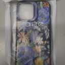 J.west Compatible with iPhone 16 Case, Compatible with Magsafe with Kickstand Shockproof Bumper Animal Rugged Clear Phone Cover Cases (Navy Blue Roses)