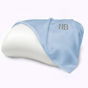 HighBeds Ice Silk Pillowcase, Super Soft and Cooling Polyester Spandex Pillow Covers 2 Pack with Zipperless Design, Ideal for Women and Men (Light bluepillowcase)