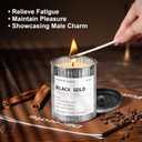 2 x Scented Candle for Men - Man Cave Gifts Coffee Leather Woody Scent | 50Hr Burn Soy Wax Candle in Metal Tin (9oz) - Masculine Home Decor, Birthday Gift for Him