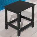 KINGYES Adirondack Side Table, Patio Outdoor Rectangular End Table, Black