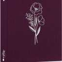 Lanpn 8.5x11 inch Scrapbook Photo Album, Linen Cover Archival Acid Free Top Load 3 Ring Binder Folder Photo Book 8.5 x 11 with 30 Plastic Sleeves 60 Pages (Purple)