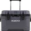 Igloo Trailmate 52Qt Wheeled Cooler, Insulated Hard Shell Ice Chest, Carbonite, 1664 Ounces