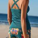 Summer Mae Tankini Swimsuits for Women 2026 Bathing Suits Top Ruched Two Piece Tummy Control V-Wire Modest Swim Suits | Modest Bathing Suit, Flattering Swim Suit, Swimsuit with Adjustable Strap, Tankini with Shorts, Boy Shorts with Sporty Pocket (XL)